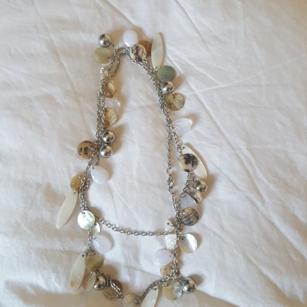 Fun Silver and Shell Long Necklace - Picture 4 of 4